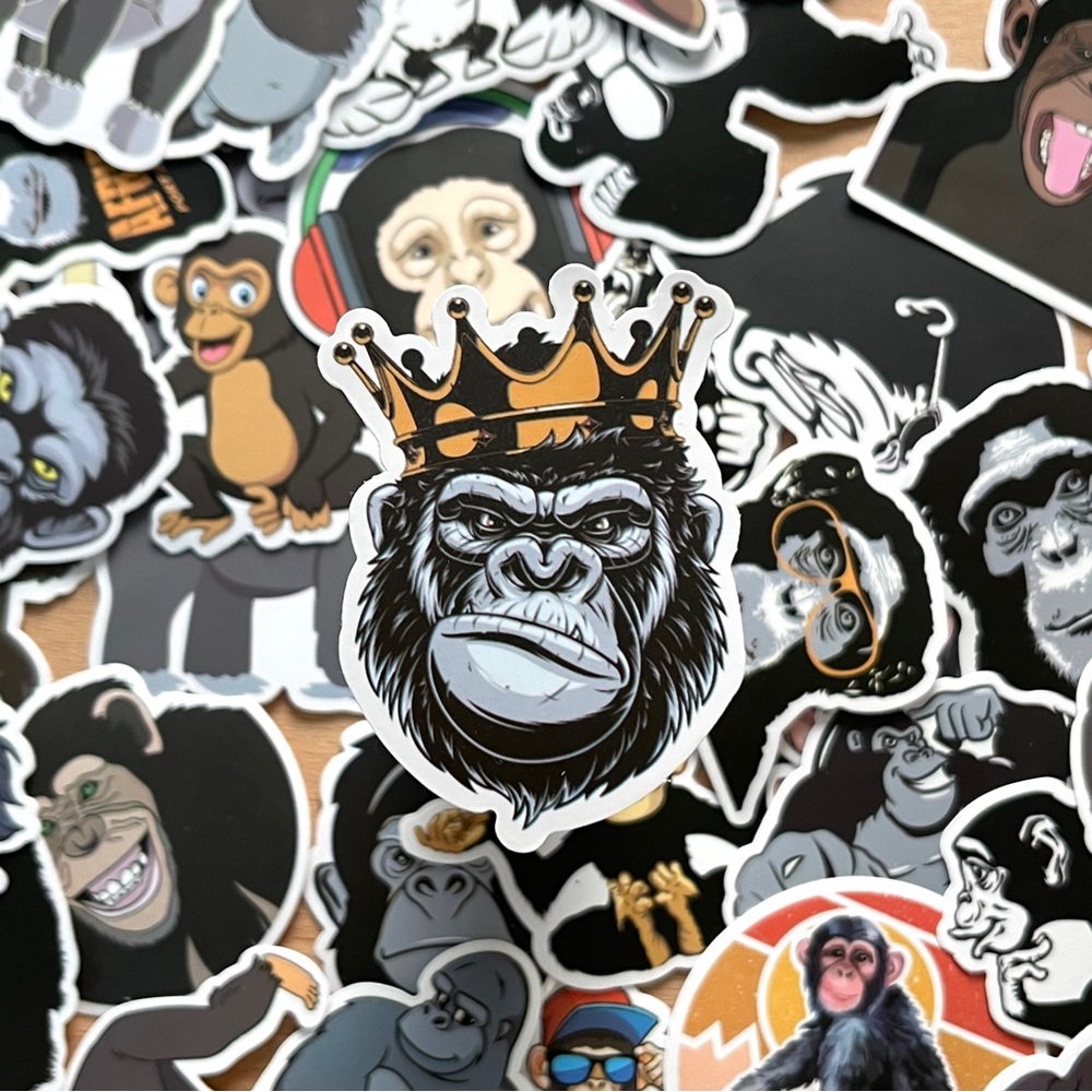 Pack of 47 Gorilla Chimpanzee Stickers